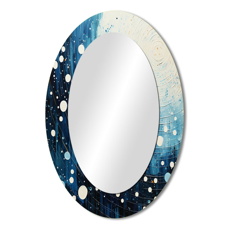 Miroir mural sarcelle moderne Mid-Century, 36 po x 24 po