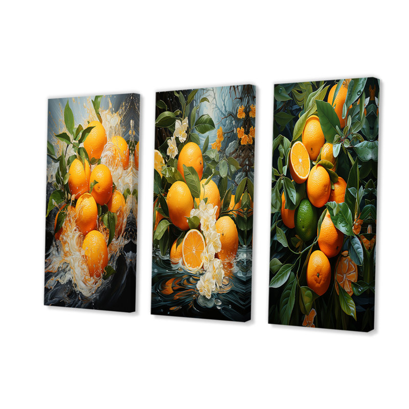 Orange tropicale, Toile tendue, H 40 po x l 60 po