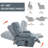 Ergonomic Power Lift Recliner With Vibration Massage And Lumbar Heating In Grey-blue Fabric For Ultimate Relaxation And Comfort