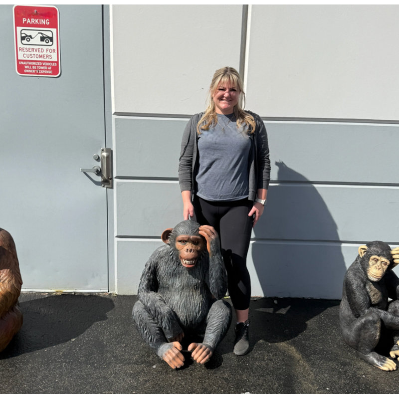 Monkey Max Chimpanzee Life Size Statue