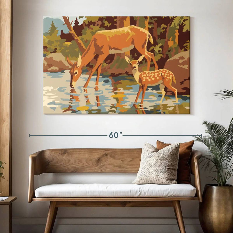 Deer And Fawn, 34" H x 51" W