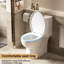 Toilette confortable avec siège 17 po, lavabo à double chasse 1,1 / 1,6, lavabo sans rebord, blanc brillant brillant 006 pour salle de bain en céramique hygiénique silencieuse