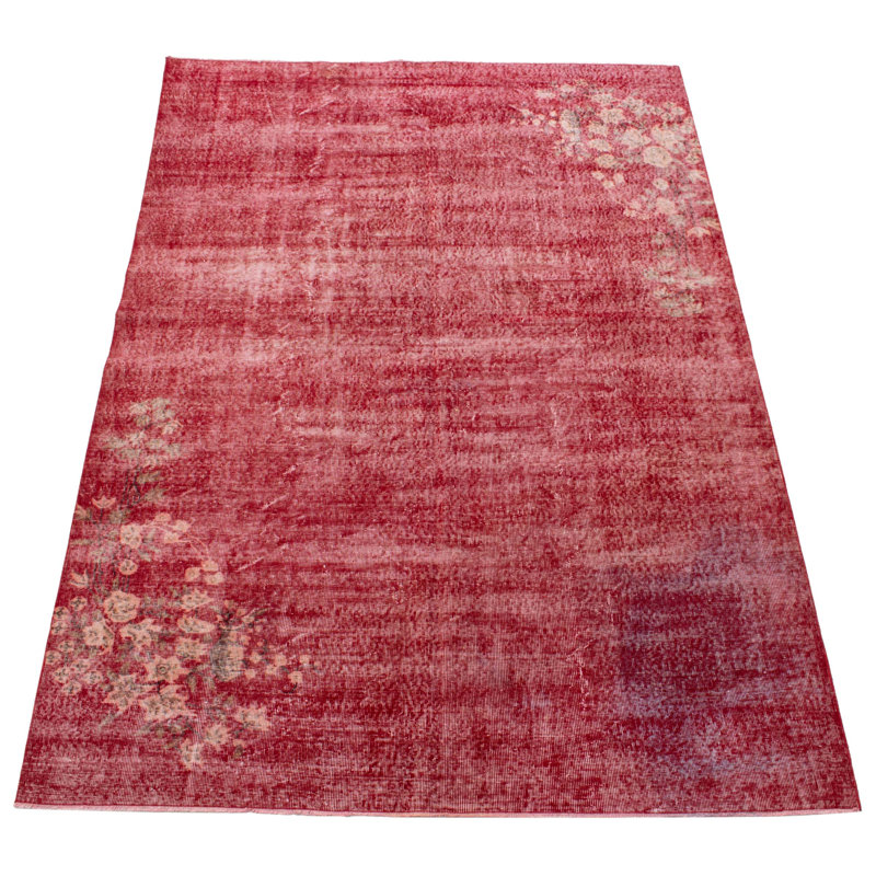 Tapis rouge foncé Danuel 6 pi 9 po x 10 pi 6 po