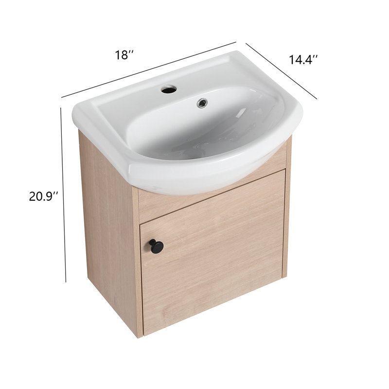 18.1'' Single Bathroom Vanity with Porcelain Top