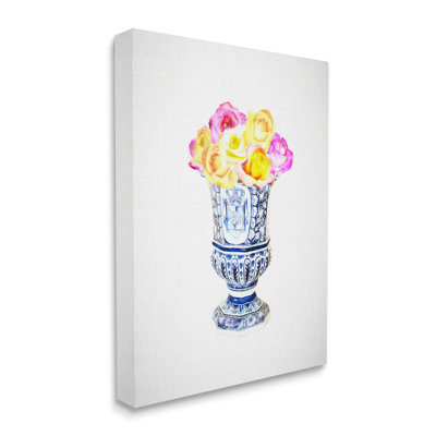 Conception d'art sur toile rose et jaune par Graffitee Studios