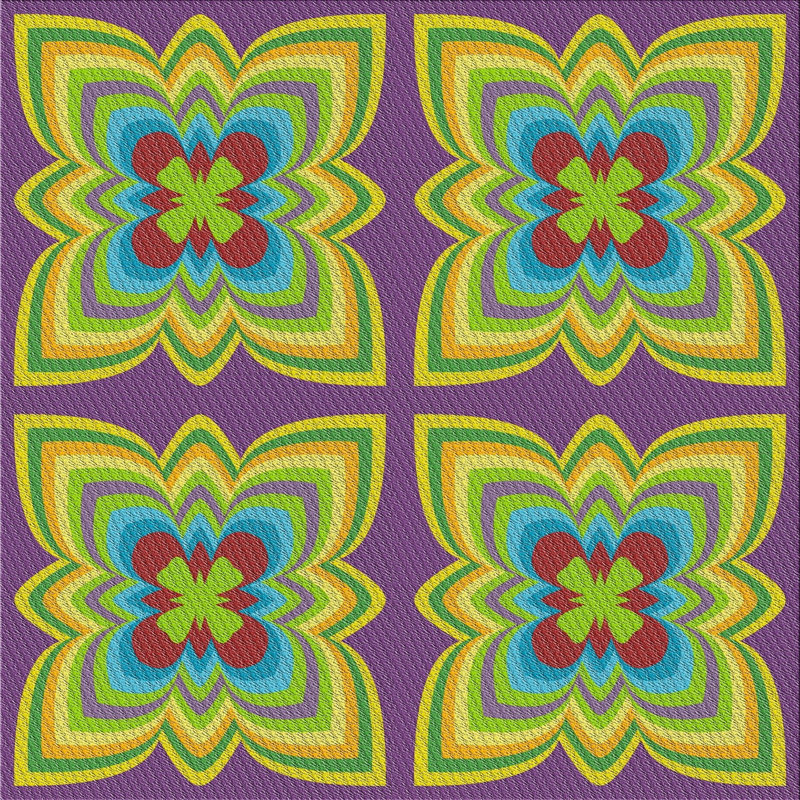 Tapis mauve, Carré 8 pi