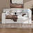 Full Size Platform Bed With Upholstered Headboard, Built-In Desk, 8 Storage Shelves, Pull-Out Trundle, LED Lights-122261643