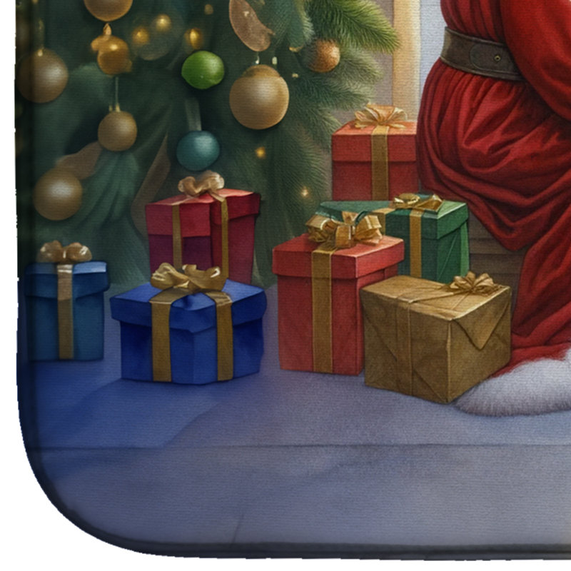 Tapis à plat Flat Retriever and Santa Claus
