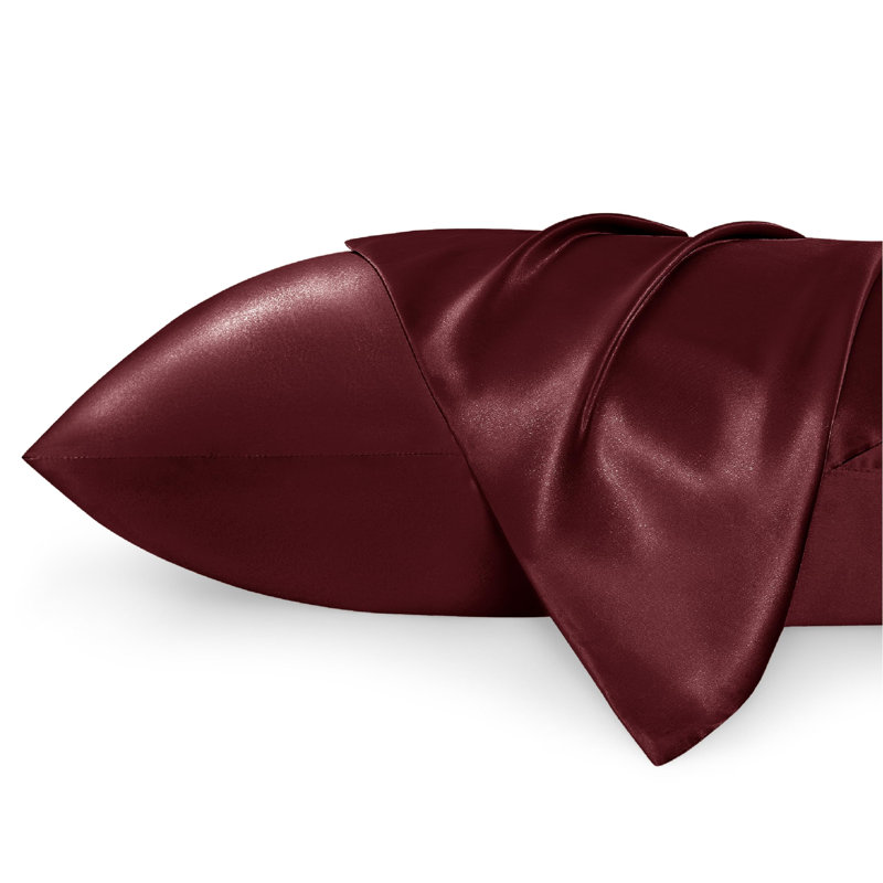 Satin - Set of 2, Wine Red, 50 x 60 cm Pillowcase
