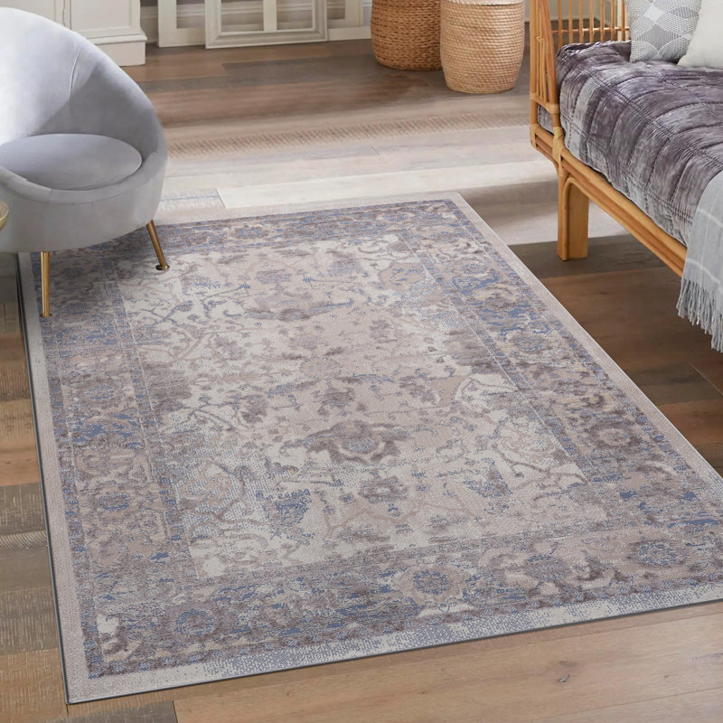 Oriental Indoor / Outdoor Rug, Rectangle 6'7" x 9'