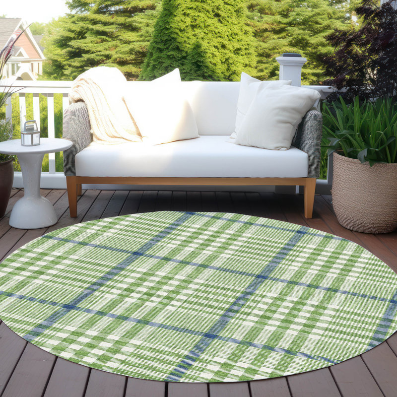 Tapis intérieur / extérieur vert Samira , 2 pi 6 po x 3 pi 10 po