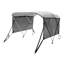 Bâche de bateau Bimini à 3 arceaux avec parois latérales en filet détachables, toile en polyester 600D, cadre en aluminium, housse de rangement incluse, gris pâle (environ 1,83 m L x 155-168 cm l x 117 cm H)
