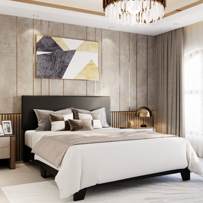 Litta Vegan Leather Platform Bed
