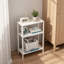 Table d'appoint mince à 3 niveaux pour les espaces étroits, petite table de bout pour le bureau de la chambre à coucher, table de chevet mince avec repose-pieds réglables