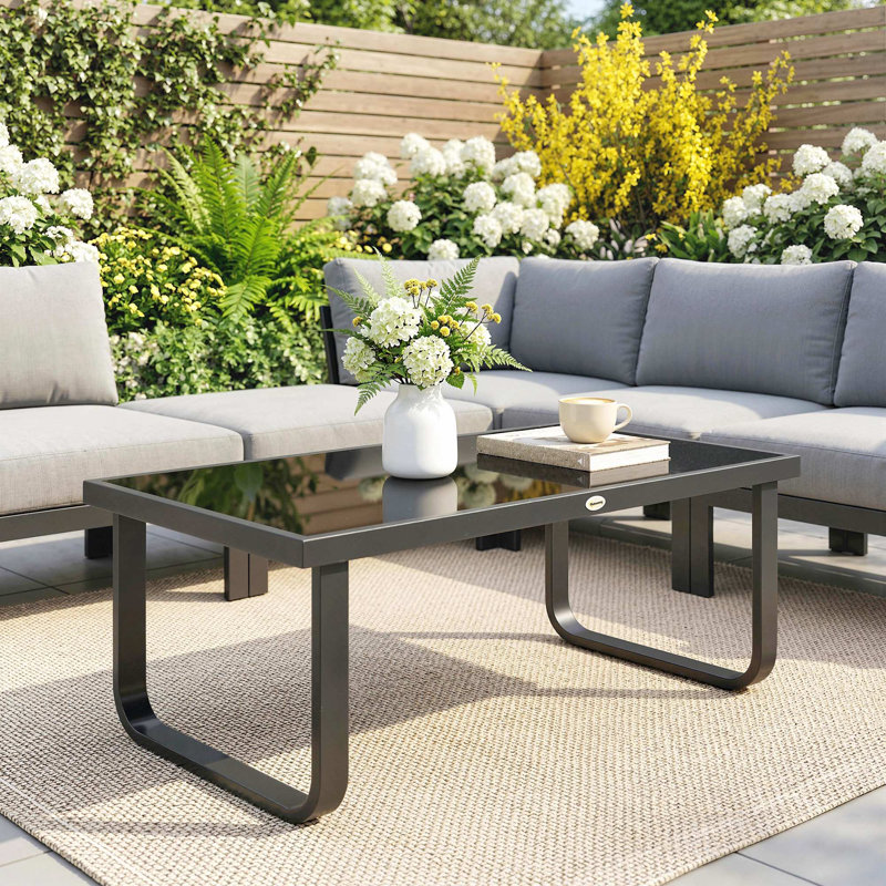 Rectangular Metal Outdoor Coffee Table , 90cm cm W 45cm cm D