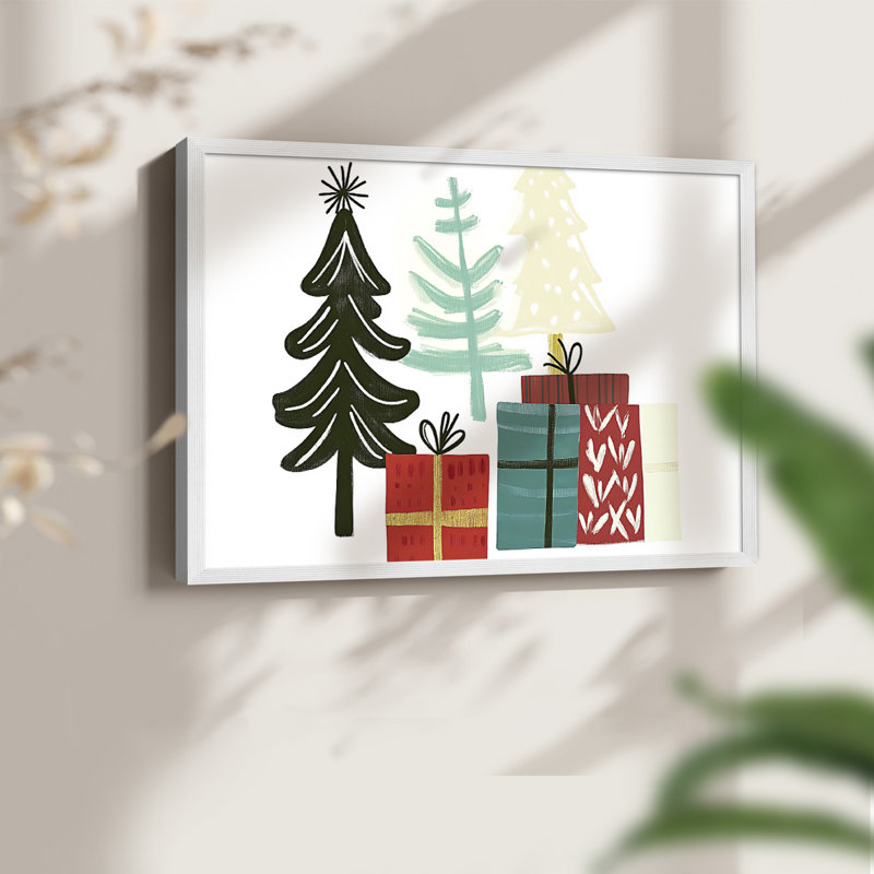 Chirstmas Art-LXXXI -Framed Print - Restickable, H 22 po x l 28 po, Blanc