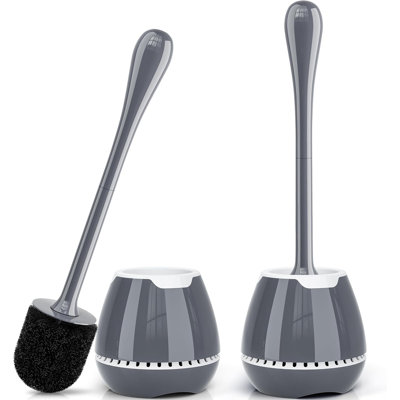 Toilet Brush 2 Pack, Toilet Bowl Brush With Ventilated Holder And Ergonomic Handle, Durable Bristles Toilet Scrubber Set For Bathroom Cleaning -  Elaine Mercure, XcB0C2P4C4KQ