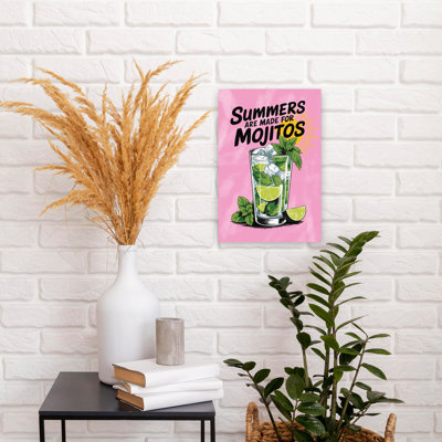 Art mural tropical rafraîchissant d'été contemporain Mojito