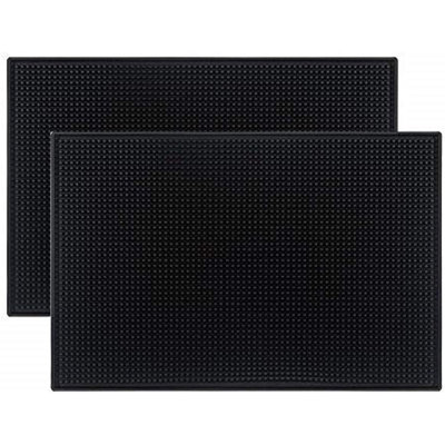 Bar Mat – Black – Rubber, Non-Slip Dish Drying & Spill Mat For Countertop, Bartending, Coffee Bar & Kitchen Accessories