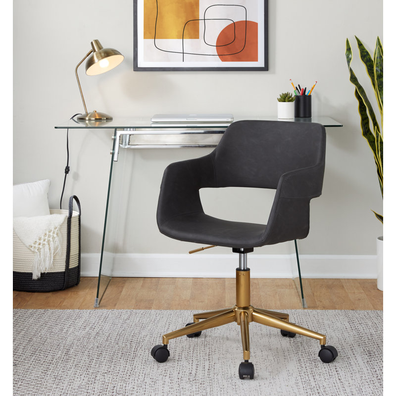Chaise de bureau Shai, Or, Gris