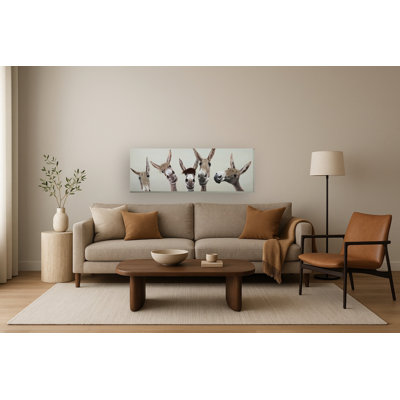 Art mural sur toile "Fuzzy Donkeys" - 20 "x 60"
