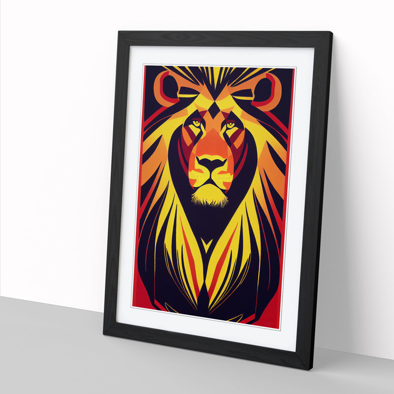 Areonna Striking Lion Vol.1 - Wall Art, 34cm H x 25cm W x 2cm D, Oak