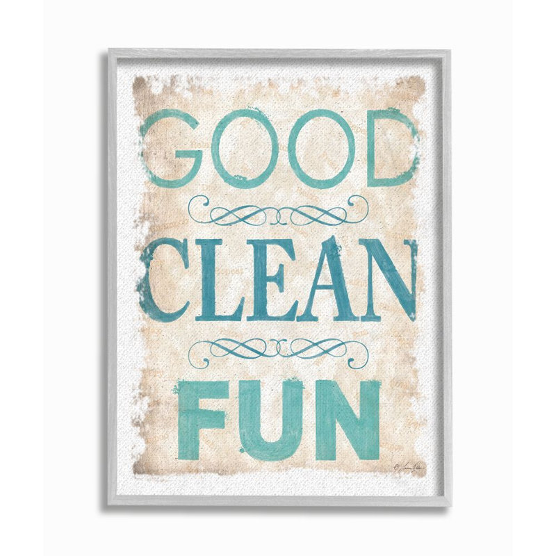 «Good Clean Fun» par Lauren Rader - reproduction d'art textuel, H 14 po x l 11 po, Estampe numérique Farmhouse