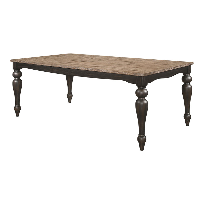 Rectangular 79-inch Dining Table Brown Brushed