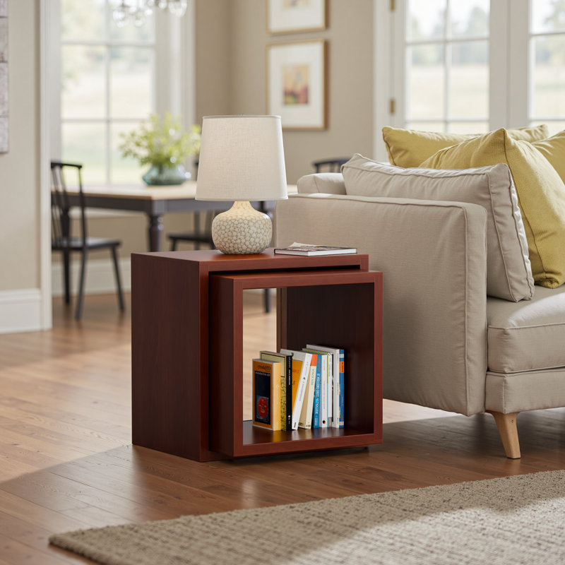 Table de bout avec rangement Flanigan, Cognac
