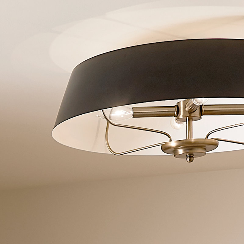 4 - Light Shaded Pendant, Black, Black