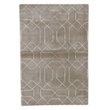 Hand Knotted Geometric Area Rug in Olive