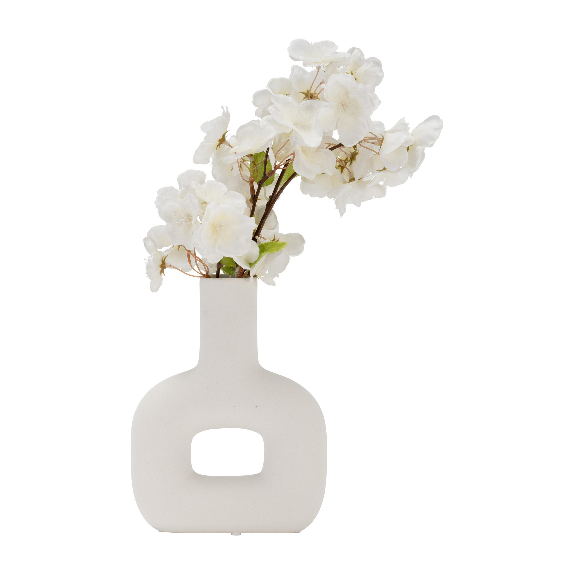 Sagebrook Home Rachael Artistic Modern Ceramic Vase, White