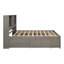 Lit plateforme très grand avec tablettes de tête de lit et 8 tiroirs - mobilier de chambre en bois massif gris-335456618-335456623