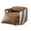 Fauteuil inclinable et pivotant avec cuir moka 2 tons Lamecia