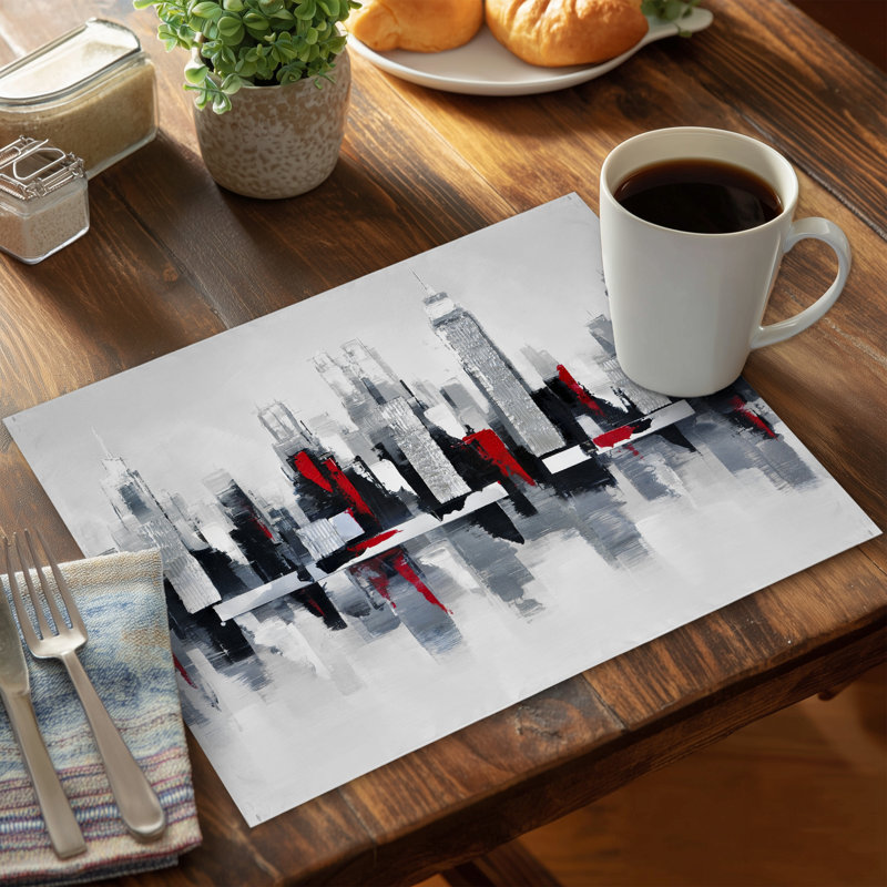 Napperon gris et rouge Cityscape