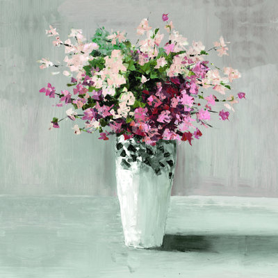 Flowers In Tall Vase - Wrapped Canvas Art Prints