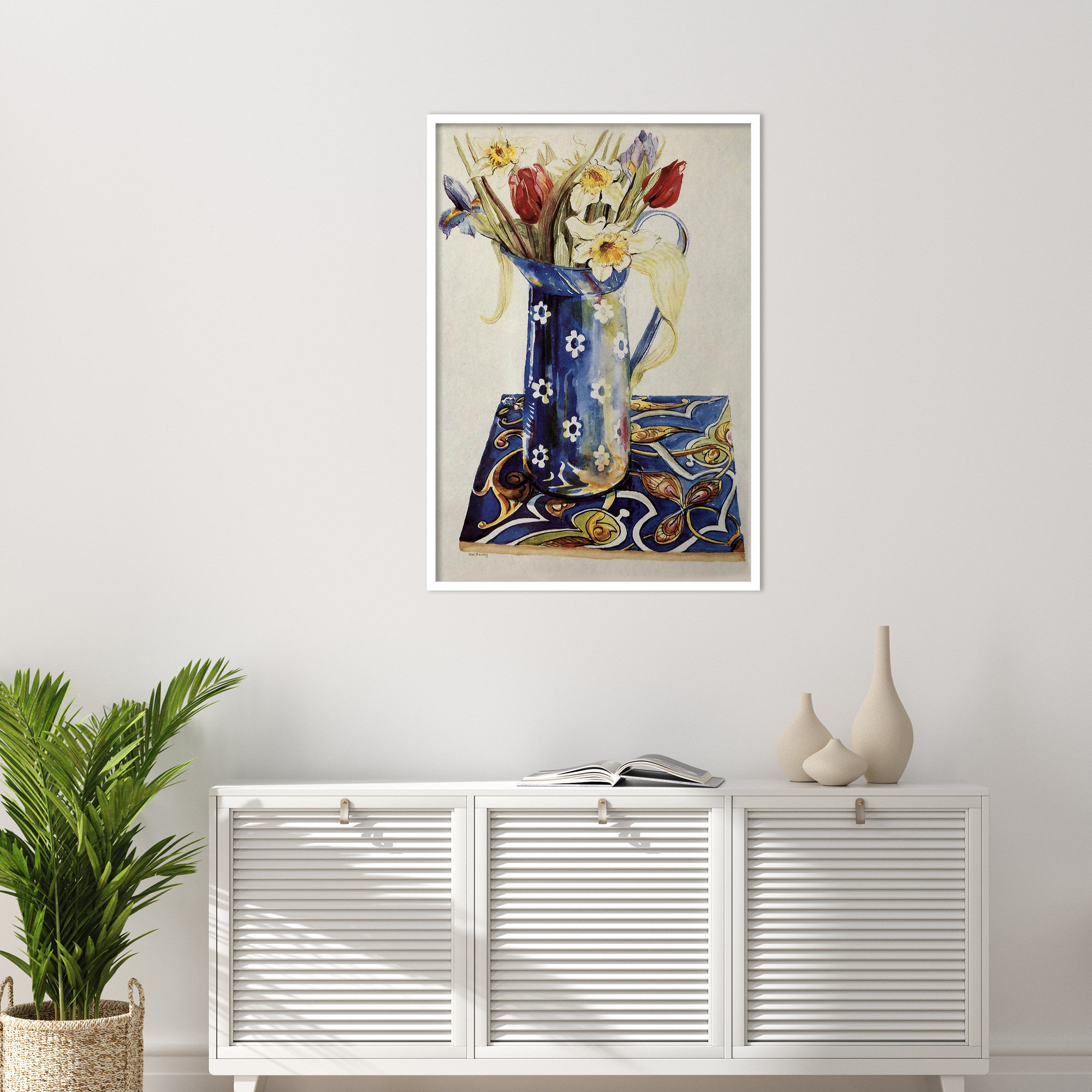 Tulips by Thewsey Joan, 41" H x 29" W x 1" D, White