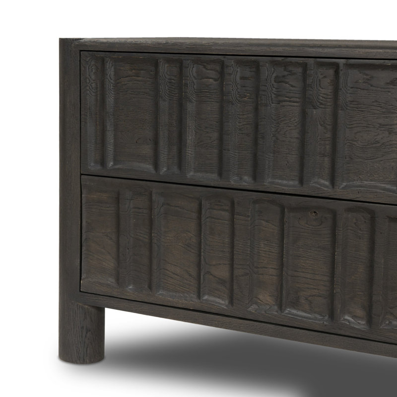 Ezri Nightstand-Cocoa Oak, Black