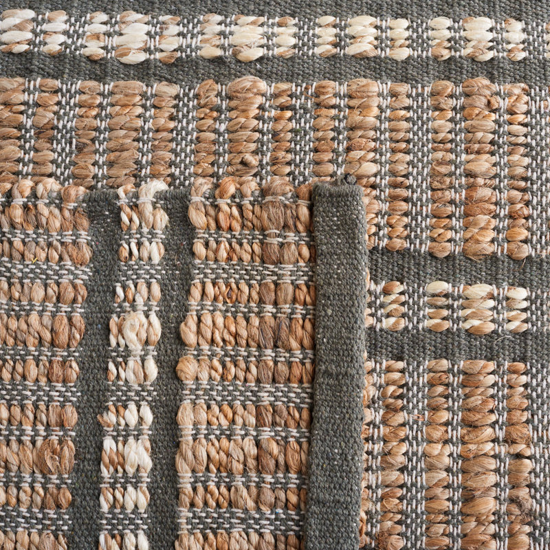 Adisan Geometric Flatweave Olive/Natural Area Rug, Rectangle 8' x 10'