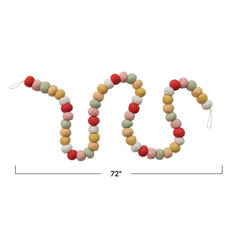 Handmade Wool Felt Ball Garland