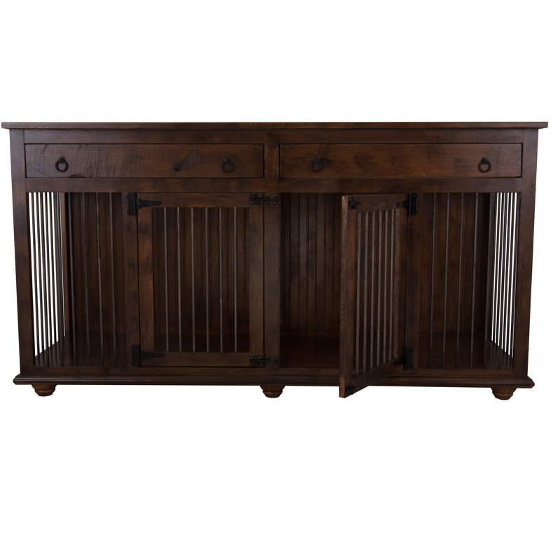 Caisse pour animaux Aahil, Sauge d'automne, Moyen (H 40 po x l 76,25 po x P 25 po), Cerise Concord