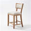 Ensemble de 2 tabourets de comptoir 26,5 po, tabourets de bar rembourrés à hauteur de comptoir avec dossier confortable, structure en bois d'hévéa massif, dossier, repose-pieds et tabourets de bar-978860137