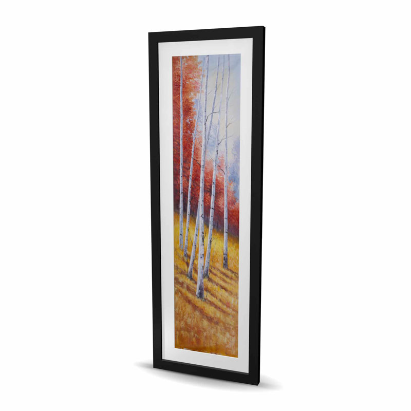 Fall Landscape with Birches - Modern Seasons Framed Print
