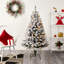 Sapin de Noël floqué avec lumières DEL-1796319335