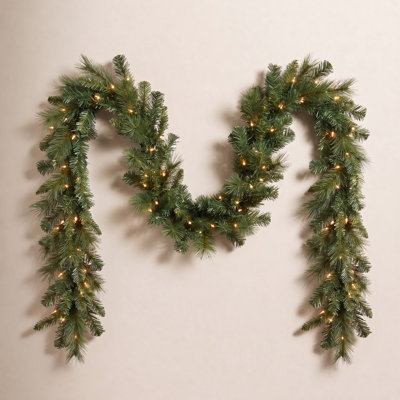 108'' in. Lighted Faux Pine Garland