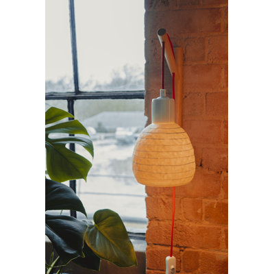 Filey 1-Light Plug-in Beige Armed Sconce