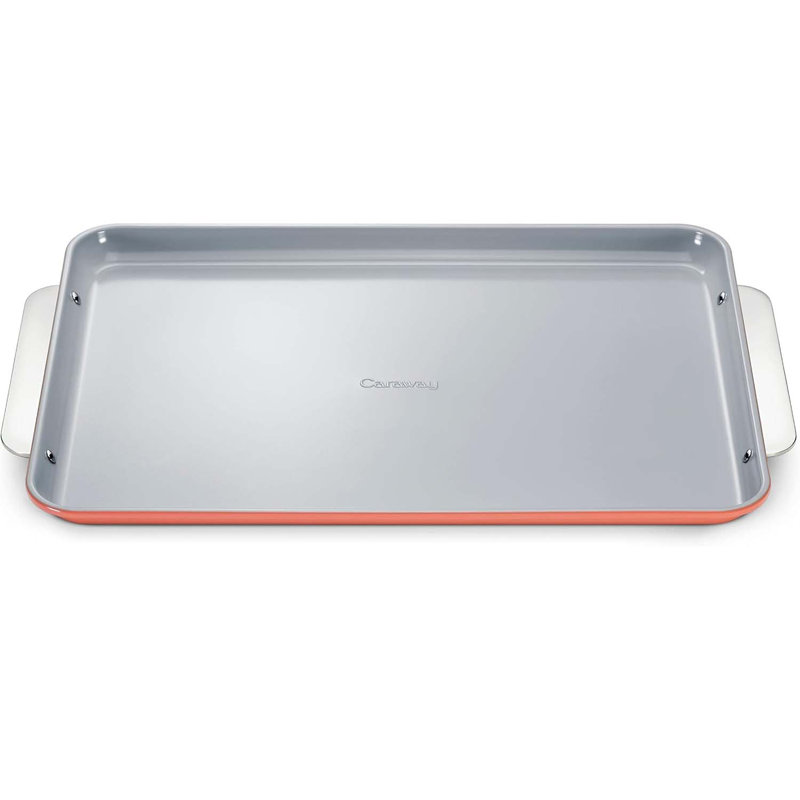 Gray and Terracotta Non-Stick Ceramic Baking Sheet Duo