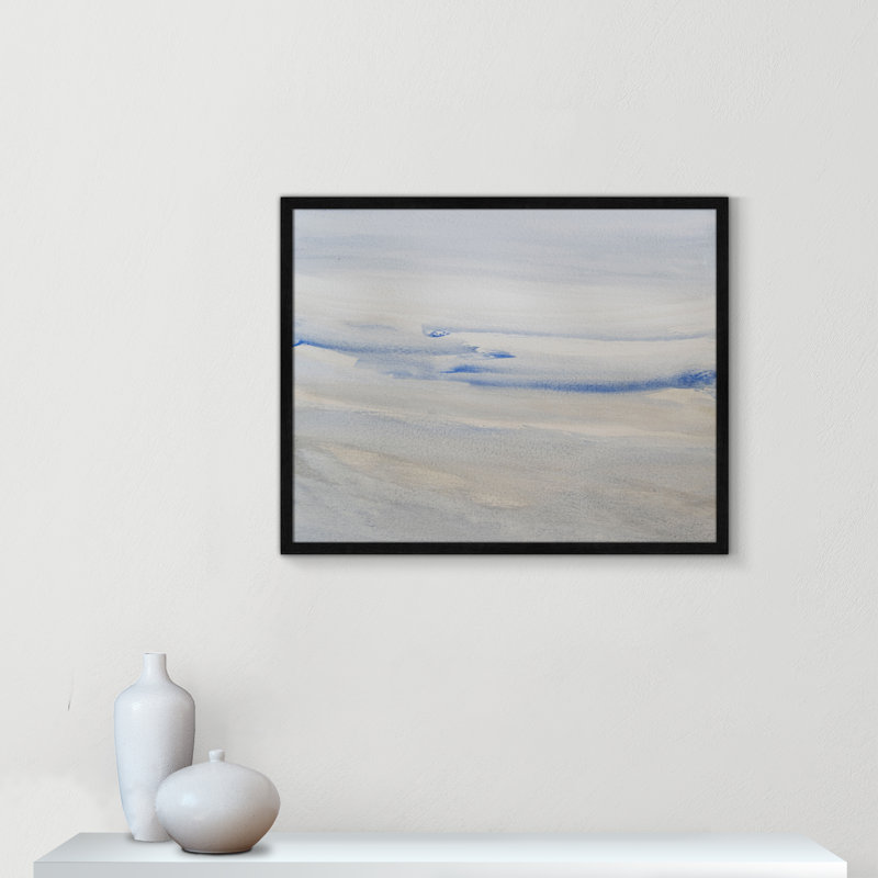 «Silent Direction Print» par S.H. Khân, L 29,5 po x H 23,5 po, Grain de bois noir, Impression encadrée