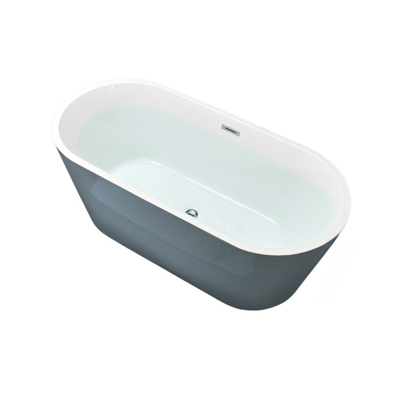 63'' x 29.5'' Acrylic Bathtub, Gray