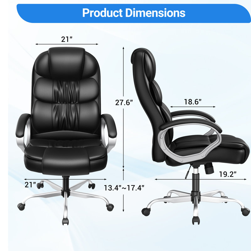 Symple Stuff Carleen Executive Chair with Headrest, Black